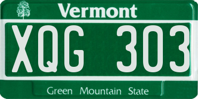 VT license plate XQG303