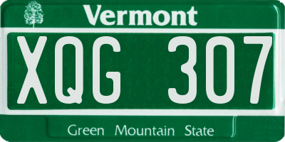 VT license plate XQG307