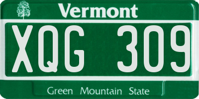 VT license plate XQG309