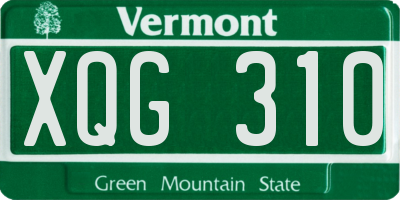 VT license plate XQG310