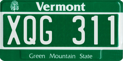 VT license plate XQG311