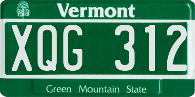 VT license plate XQG312