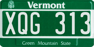 VT license plate XQG313