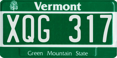 VT license plate XQG317