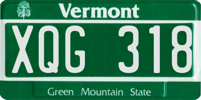 VT license plate XQG318