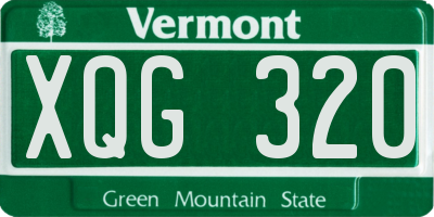VT license plate XQG320