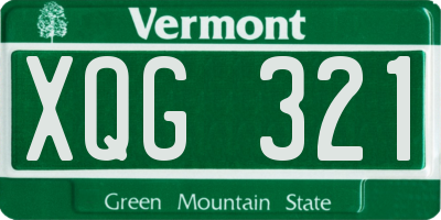 VT license plate XQG321