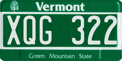 VT license plate XQG322