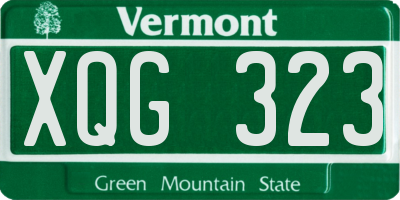 VT license plate XQG323