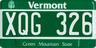 VT license plate XQG326
