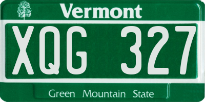 VT license plate XQG327