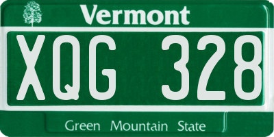 VT license plate XQG328