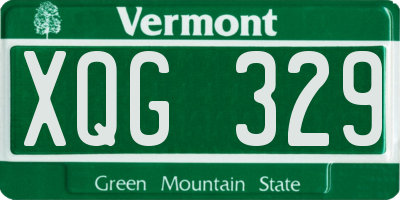 VT license plate XQG329
