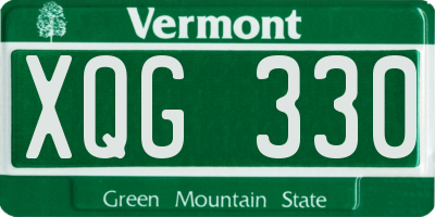 VT license plate XQG330