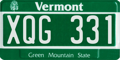 VT license plate XQG331