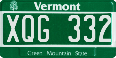 VT license plate XQG332