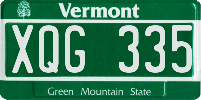 VT license plate XQG335