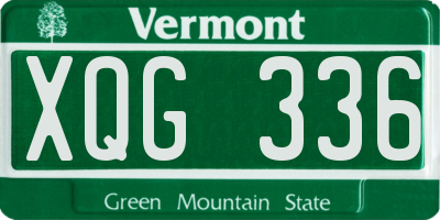 VT license plate XQG336