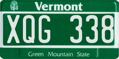 VT license plate XQG338