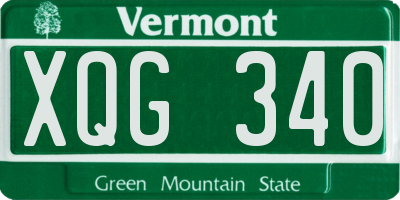 VT license plate XQG340