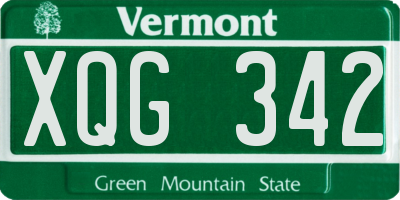 VT license plate XQG342