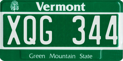 VT license plate XQG344