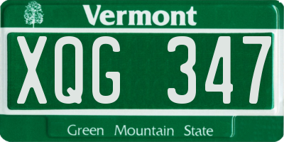 VT license plate XQG347