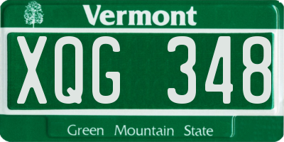 VT license plate XQG348