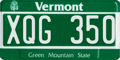 VT license plate XQG350