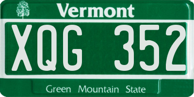 VT license plate XQG352