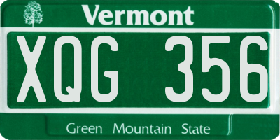 VT license plate XQG356