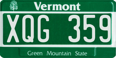 VT license plate XQG359