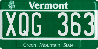 VT license plate XQG363