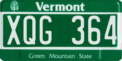 VT license plate XQG364