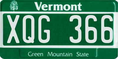 VT license plate XQG366