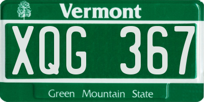 VT license plate XQG367