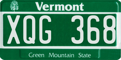 VT license plate XQG368