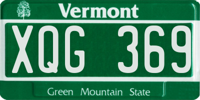 VT license plate XQG369