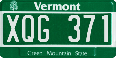 VT license plate XQG371