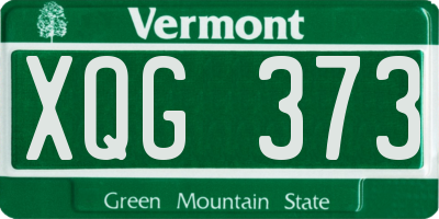 VT license plate XQG373