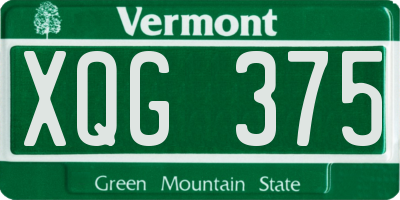 VT license plate XQG375