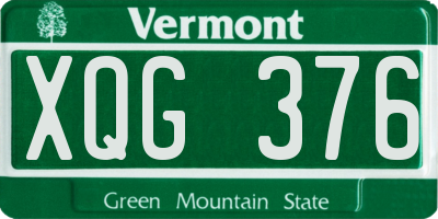 VT license plate XQG376