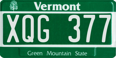 VT license plate XQG377