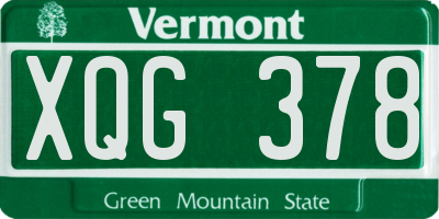 VT license plate XQG378