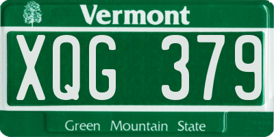 VT license plate XQG379