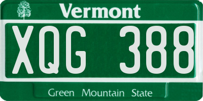 VT license plate XQG388