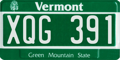 VT license plate XQG391