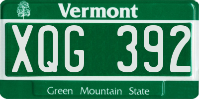VT license plate XQG392