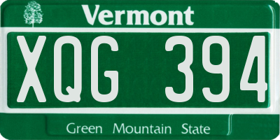 VT license plate XQG394