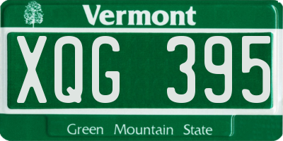 VT license plate XQG395